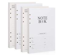 BESTOO A5 Recargas de Papel con Forro de 6 Agujeros 100gsm Recambio de Papel para Cuadernos de Cuero Diario, 160 hojas / 320 páginas(refill paper)