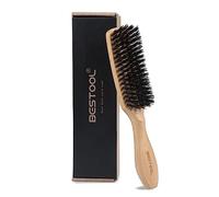 BESTOOL Cepillo para el pelo, cerdas de jabalí, para mujeres, hombres, niños, para desenredar y peinar, cerdas naturales para cabello fino y fino, cepillo de barba (natural)