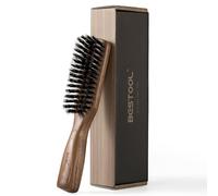 BESTOOL Cepillo para el pelo con cerdas de jabalí para hombre, cerdas rígidas, mango natural de nogal negro, cepillo para barba y bigote