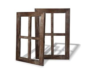 BESTOOL Viejo marco de ventana rústico Barnwood - decoración para el hogar o al aire libre, no para fotos, Paquete de 2 (40 x 28 cm) (marrón)