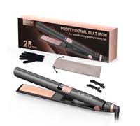 BESTOPE MIX Planchas del Pelo, 2 en 1 Revestimiento Cerámico Pantalla LCD, Placas Flotantes 80-230°C Encrespados y Largos, 25MM Plancha de Pelo