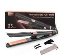BESTOPE MIX Planchas del Pelo, 25MM Plancha de Pelo 2 en 1,Rosa Y Negro