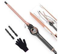 BESTOPE PRO 9 mm Rizador pelo Ondas, Multi-Temperatura Seleccionable, Rizador pelo de Calentamiento Rápido, Rizador con Gran Pantalla LCD