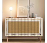 BESTORI Cortinas de Gabinete con Autoadhesivo Cortinas Cortas Polvo Fácil Instalación Cortinas de Cocina para Armarios Dormitorio, Caqui 1, 80An x 140Al cm