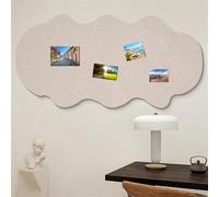 BESTORI Tablero de Corcho Autoadhesivo Tablón de Anuncios de Fieltro Decoración de Pared para Oficina, Cocina, Fotos, Notas, Broche, Beige, 60 x 120 cm