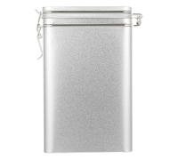 BESTOYARD 1 caja de café rectangular de chapa de alta calidad con tapa, recipiente hermético para granos de café, especias y para el hogar y la barbacoa. Ahorra espacio y es fácil de limpiar