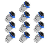 BESTOYARD 10 Juegos Conectores Rápidos Neumáticos Pc4-01 para Impresora 3d, (10 Conectores 10 Clips), Conexión Recta de Plástico con Rosca M10, Accesorios de Conexión Rápida para Mangueras