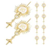 BESTOYARD 10 Unidades Adorno Decorativo de Figurita Religiosa para Festividades con Diseño de Iglesia y Símbolo Jhs para Ambientación de Eventos y Celebraciones