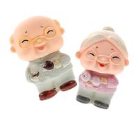 BESTOYARD 2 piezas Figuras Decorativas Ancianos Estatuillas Amorosas para Adornos Hogar y Pasteles Regalos Aniversario Decoración Boda y Escritorio