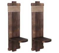 BESTOYARD 2 Piezas Portavelas Estilo Rústico y Vintage de Madera para Colgar en Pared Accesorios de Montaje, Adecuado para Adorno en Sala y Entrada en Sala y Entrada
