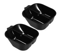 BESTOYARD 2 Piezas Tazón de Peluquería Negro de Plástico, Grande | Mezcla de Tonos, Base Antideslizante, Diseño Ergonómico, para Uso Doméstico y Sesiones de Color