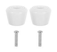 BESTOYARD 2 Piezas Tope de Freno Absorción de Impactos, Acero Inoxidable | Repuesto Blanco de Plástico, Frenado de Emergencia, Uso Interior y Pista, para Patines Urbanos