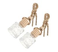BESTOYARD 2piezas Botellas Difusoras De Aroma Coche Colgantes Frascos Vacíos De Vidrio Recargables Ambientador De Aceite Esencial Para Vehículo Hogar y Oficina Diseño Elegante Redondo