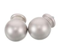 BESTOYARD 2piezas Remates de Barra de Cortina Bola Redonda Plástico Plateado Protección para Tejidos Extremo sin Rebabas Decoración Elegante para Dormitorio y Salón