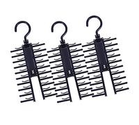 BESTOYARD 3 Piezas Organizador de Corbatas Multifuncional Negro con Gancho Giratorio Soporte Doble Cara para Cinturones y Bufandas Ahorra Espacio Armarios para
