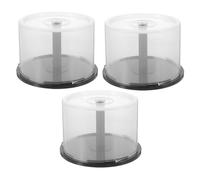 BESTOYARD 3piezas Organizador De Discos Cd y Dvd Espacio Ahorro Capacidad Para Unidades Contenedor Redondo De Plástico Con Diseño Compacto Para Oficina y Hogar