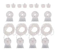 BESTOYARD 4 Juegos Kit Completo de Repuestos para Persianas Enrollables Mecanismo de Cuerda y Cadena Blanco Plástico Instalación Rápida y Accesorios para Uso en Cocina y Hogar