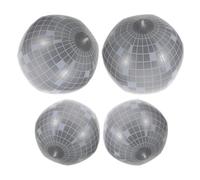 BESTOYARD 4 Piezas Bola de Discoteca Estilo Retro Inflable Plata Disco Ligera de Pvc para de Fiesta Adecuado para Fiestas Tropicales y Despedidas de