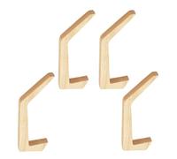 BESTOYARD 4 Piezas Percha de Pared de Madera Khaki, Gancho Creativo | Uso en Hogar y Restaurante, Diseño Creativo, Pieza Individual, Acabado Madera Natural, Estilo Decorativo