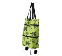 BESTOYARD Carrito De Compras Floral Plegable con Ruedas Bolsa De Supermercado Portátil y Resistente Carrito De Compras Diseño Elegante y Funcional para Día Día