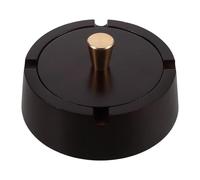 BESTOYARD Cenicero con Tapa de Estilo Chino Elegante para Oficina y Hogar, Fabricado en Acero Inoxidable y Madera, Fácil de Limpiar y Evita Dispersión de Cenizas