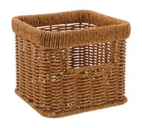 BESTOYARD Cesta de Almacenamiento Tejida de Plástico Estilo Rústico Boho | PP y Metal, Textura de Ratán Imitación, Estructura Abierta, para Aseo y Papel Higiénico