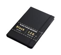 BESTOYARD Cuaderno de Papel Negro A5 200 Páginas para Proyectos Creativos y Notas Diarias, Portátil Diseño Vintage, Papel Pu Adecuado para Bocetos Artísticos