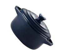 BESTOYARD Cuenco de Cerámica para Cocina con Doble Asa de 230 Ml, Compatible con Microondas y Horno, con Tapa para Uso Doméstico