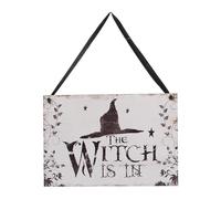 BESTOYARD de Halloween Distressed Cartel de Bienvenida Parejita sonst Gibt 's saures Hölzernes plaketten de Tabla para casa Fantasma - Bruja es adentro