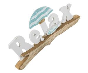 BESTOYARD Decoración Playera para Habitación con Estilo Náutico Letrero de Madera Retro de Alta Densidad Adorno de Silla de Playa Verde para Hogar y Fiesta