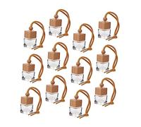 BESTOYARD Difusor Para Coche Frascos De Perfume Colgantes Vacíos De Cristal Transparente 12 Unidades De 12 Ml Tapa De Madera Para Ambientador De Aceites Esenciales Uso Vehículo