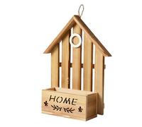 BESTOYARD Estante de Pared de Madera en Forma de Casa para Almacenamiento Multifuncional y Ahorro de Espacio, Color Marrón, Adecuado para Cartas y Objetos Pequeños en Dormitorio o Patio