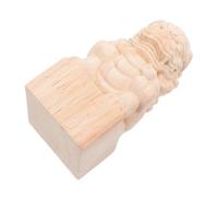 BESTOYARD Estatua de Madera León Guardián sin Pintar, Remate de Puente para Cerca de Jardín, Color Caqui, Decoración Exterior Feng Shui, Fácil Instalación