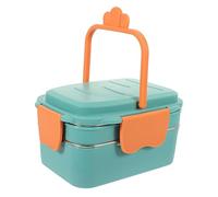 BESTOYARD Fiambrera Doble Capa Inoxidable Lonchera Portátil con Compartimentos Sellados Caja de Almuerzo Aislante para Oficina y Escuela Diseño Ligero y Duradero Color Verde