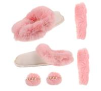 BESTOYARD Forro Cálido para Zapatos de Invierno Rosa con Felpa Gruesa, Removible y Lavable, Protección Integral para Escenarios de Invierno y Esquí, Talla 42-43, Set