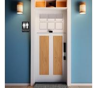 BESTOYARD Letrero de Baño Unisex Acrílico Autoadhesivo Braille para Puerta de Baño en Oficina y Restaurantes Señal Clara E Identificación Funcional