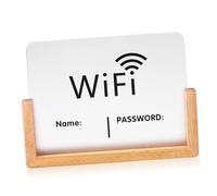 BESTOYARD Letrero De Contraseña WiFi De Acrílico Transparente con Soporte De Madera Indicador para Escritorio Cartel Compacto para Oficina Hotel Restaurante