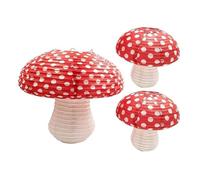 BESTOYARD Linternas de Papel en Forma de Hongo 3piezas Reutilizables y Resistentes Color Rojo Vibrante para Decoración de Fiestas Temáticas y Bodas para Ambiente Alegre