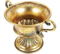 BESTOYARD Maceta clásica de metal dorado, jarrón de pedestal antiguo, jarrón de metal envejecido, trompeta alta, jarrones de lujo, jarrón decorativo de hierro para jardín y patio