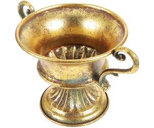 BESTOYARD Maceta clásica de metal dorado, jarrón de pedestal antiguo, jarrón de metal envejecido, trompeta alta, jarrones de lujo, jarrón decorativo de hierro para jardín y patio