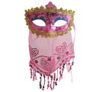BESTOYARD Máscara Veneciana con Velo para Mujer Lentejuelas Brillantes Diseño Elegante para Carnaval Baile de Máscaras y Disfraz de Danza del Vientre Talla Única Color Color Aleatorio