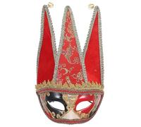 BESTOYARD MáScara Veneciana De Media Cara Para Carnaval, Navidad, Halloween, Fiesta De Disfraces, Cosplay, DecoracióN De Pared, Accesorio De Fotos, Hombre, Rojo, PláStico, 34 X 20 Cm
