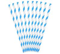 BESTOYARD Palitos De Papel para Malvaviscos 10 x 300 Mm, Papel Reciclable Azul y Blanco, Compatibles Máquinas Comerciales De Algodón De Azúcar, para Fiestas y Celebraciones, Paquete De 100 Unidades