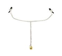 BESTOYARD Pinzas de pezón para pezones Clip con cadena de juguetes de estimulación de senos para mujeres (Clips dobles con campana)