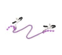 BESTOYARD Pinzas para pezones de mama Clip con cadena de estimulación de los juguetes de mama para mujeres (púrpura)