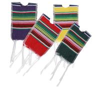 BESTOYARD Ponchos Protectores para Botellas De Cerveza Mexicanos 4 Piezas Mini Sarapes De Algodón Multicolor Diseño a Rayas para Fiestas Mexicanas y Cinco De Mayo