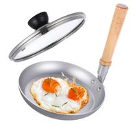 BESTOYARD Sartén para Huevos Oyakodon Mango Vertical Diseño Pequeño y Cómodo Tamagoyaki Japonesa de Madera y Acero Inoxidable para Cocina Profesional y Casera