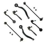 BESTPRICE 2x Brazo de control del eje delantero inferior, 2x Brazo de control del eje delantero trasero, 2x rótula, 2x rótula de dirección, 2x rótula axial, 2x barra de acoplamiento BMW X5 (E53)