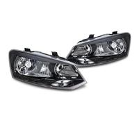 BESTPRICE 2x faros Faros delanteros Faros principales H4 con servomotor Compatible con VW POLO 5 (6R1, 6C1), POLO Van (6R)