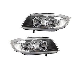 BESTPRICE 2x faros Faros delanteros Faros principales H7/H7 izquierda + derecha Compatible con BMW Serie 3 (E90), 3 Touring (E91)